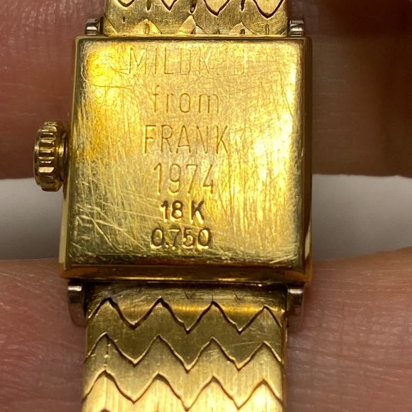 Vintage Automatic Bucherer Swiss Made Solid Gold 18K with diamonds Women Watch - Picture 7 of 12